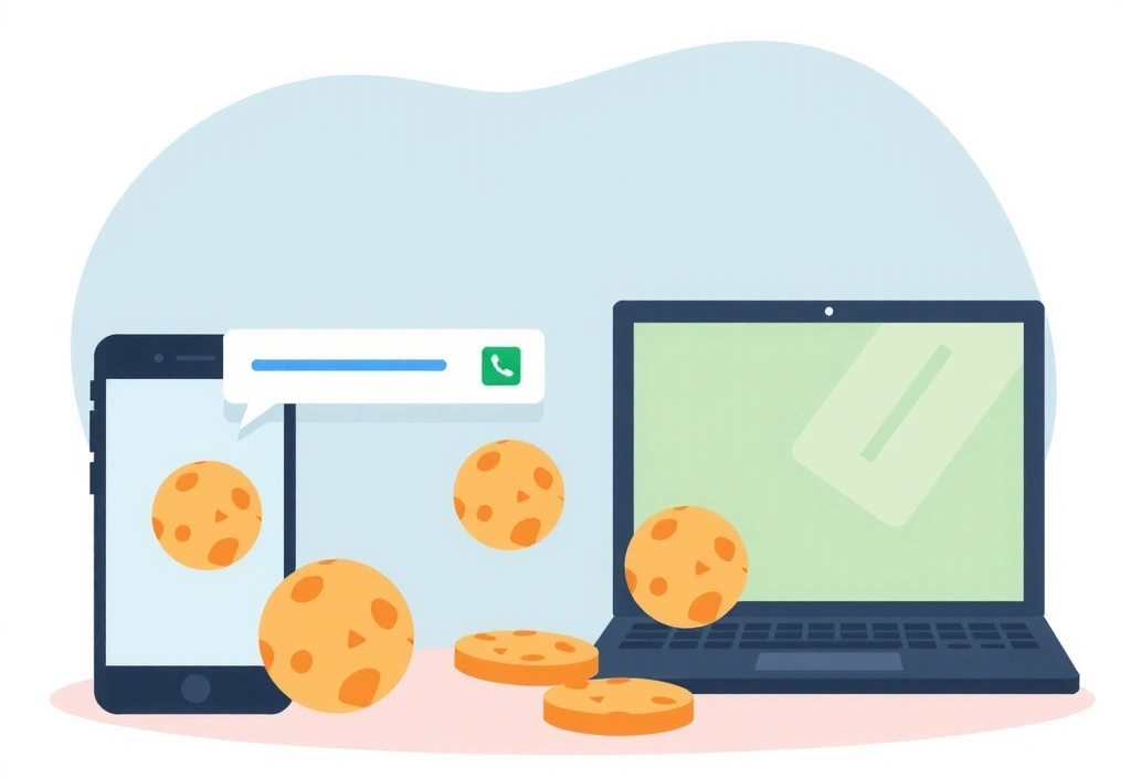 Illustration of browser cookies being stored on a device